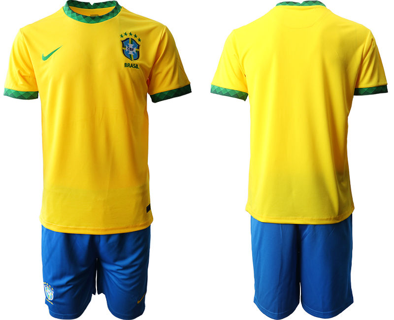 Men 2020-2021 Season National team Brazil home yellow Soccer Jersey